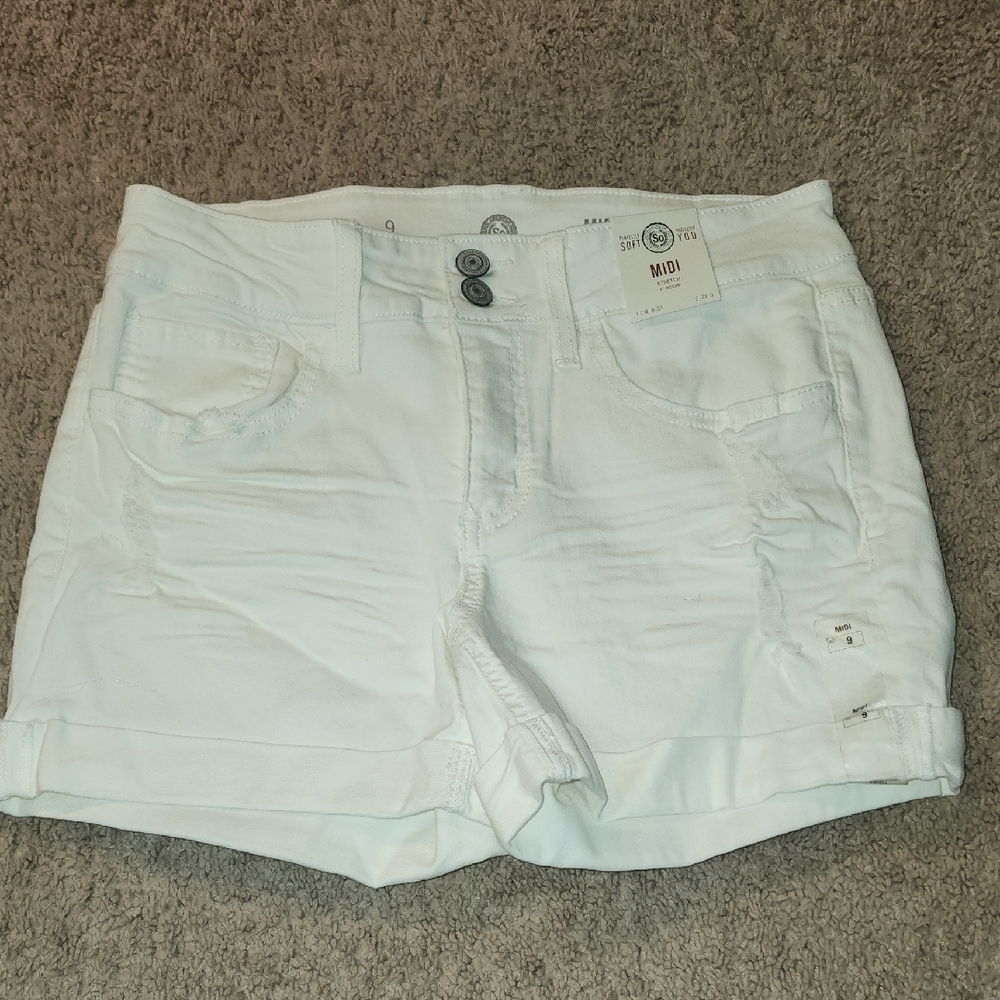 Authentic American Heritage White Jean Shorts Relaxed Fit